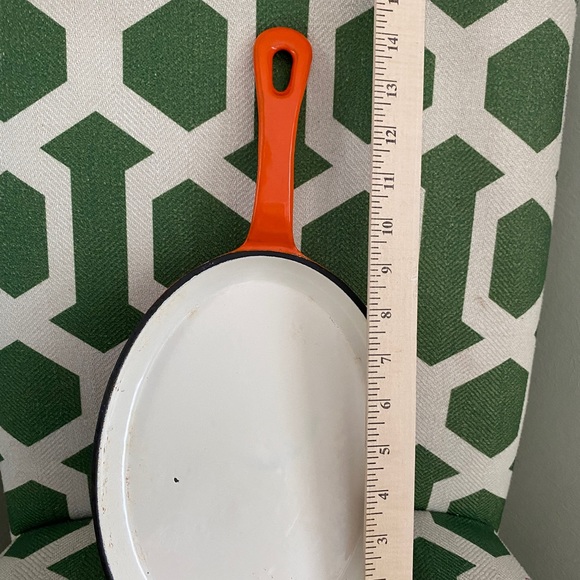 Rachel Ray cast iron, enamel fajita pan with handle, orange - Picture 7 of 7